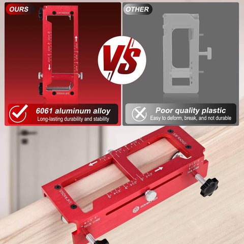 Pro Grade Aluminum Alloy Door Hinge Template Kit For Router Adjustable Mortise Jig with lock kit and 6061 aluminum body