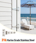 316 Stainless Steel T Hinges 6 By 3 In Built To Last Heavy Duty Marine Grade Door Hinges That Resist Rust With Mirror Polish Finish Weatherproof For Coastal Use And Harsh Environments on beach door
