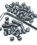 60 Piece 1/4-28 Stainless Steel Hex Socket Set Screws With 1/8 Inch Allen Wrench 304 Grade Grub Screws For CNC Machines Tools And DIY Projects Heavy Duty Fasteners Heat And Corrosion Resistant No Burrs
