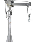 Heavy Duty AC Powered Jib Crane With Dope Galvanized Finish, 2000 LB Load Capacity, 3 To 5 FT Telescoping Boom, 360 Degree Swivel, No Sweat Workshop Hoist For Daily Heavy Lifting Tasks - side view
