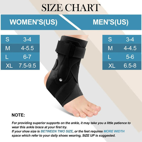 Ankle Support Brace For Sprains And Recovery For Men And Women Breathable Neoprene Ankle Wrap XL Size with Size Chart for Basketball Soccer