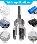 Heavy Duty 2 Pc Pvc Pipe Threader Kit For Internal And External Threading with sharp alloy steel bits for various pipe materials.