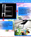 Crystal Clear Six Pack Aquarium Lid Clips Fit Rimless Fish Tanks Securing Glass Covers And Hood Supports Perfect For 5 To 6Mm Thicknesses showing size and support features.