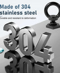 304 stainless steel material of 4 Pack T Track Mount Tie Down Anchors For Roof Racks M8 Stainless Steel T Slot Bolts And Rings Kit Includes Nuts For Securing Bungee Cords And Ropes Gear In All Weather Heavy Duty And Durable