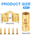 Hidden Brass Hinges 8mm 4 Pack With 16 Screws For Jewelry Boxes And Cabinets Concealed Invisible 180 Degree Opening