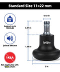No Sweat Office Chair Bell Glides Replacement With Fixed Feet Wheel Stopper For Swivel Chairs And Stools Featuring 7/16 X 7/8 Stem Self Adhesive Felt Pads For Quiet Non Slip Floor Protection 5 Pack, 11x22 mm, supports 1000 lbs.