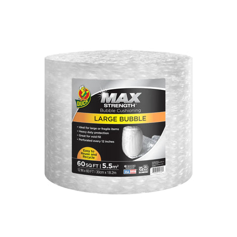Heavy Duty Large Bubble Cushioning Wrap For Moving And Shipping, 60 Ft Perforated Bubble Roll With Large Bubbles For Extra Protection