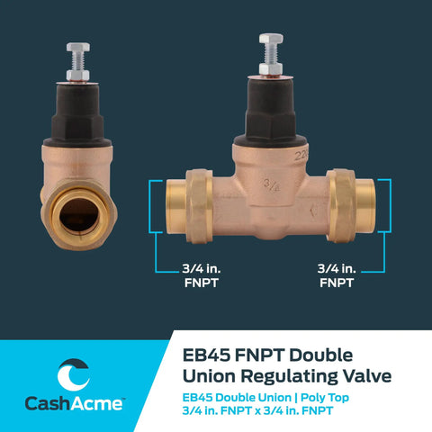3/4 Inch EB45 Double Union Pressure Regulating Valve 45 PSI PRV For Commercial And Residential Water Systems