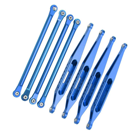 Upgrade Your RC Ride With Premium Aluminium Alloy Suspension Links For Losi 1/8 LMT 4WD, blue aluminum suspension links set.