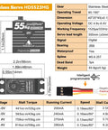 Specifications and dimensions of Beefy Waterproof RC Servo With 55Kg Torque Coreless Motor And Metal Gear Digital Servo In Rugged Aluminum CNC Case