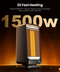 Portable 1500W Space Heater With 70 Degree Oscillation, Digital Display, Thermostat, 12 Hour Timer, PTC Ceramic Safe Heating