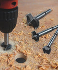 Pro Grade Forstner Drill Bit Eleven Sixteenth Inch 17.5mm YG8 Carbide 91HRA cutting clean hole in wood with shavings around