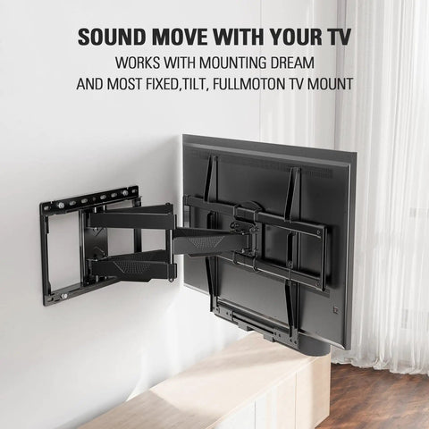 Low Profile Soundbar Mount For Sonos Beam With No Fuss Easy Access Design, Sliding Block Extension Arm, Fits TVs Up To 600x400mm, Aluminum Bracket Holds Up To 13 Lbs, Keeps Soundbar Under Your TV For Rich Immersive Audio on mounted TV
