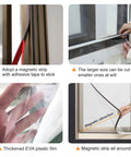 Magnetic Window Insulation Kit With Transparent Film And White Frame Up To 61 By 59 Inches in use and detail shots