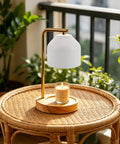 White Iron Candle Warmer Lamp Cover With Detachable Design And 10mm Hole Diameter For Bedside Tables And Small Apartments Space Saving Modern Minimalist Farmhouse Lampshade Spare Part, white metal shade on gold warmer