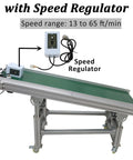Inclined PVC Conveyor Belt System With Aluminum Frame, Motorized Drive, Speed Regulator, 13 To 65 Ft Per Minute