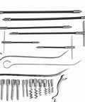 Pro-Grade 23-Piece Packing Puller Kit Stainless Steel Gland Extractor Set with flexible shafts and tips shown