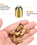 Brass Ball Point Spring Plunger Set 20 Pieces 10x13mm No Step Positioning Beads Ball Catch Latch for Door Cupboard Cabinets and Mechanical Devices in Furniture Built Tough Rust Resistant, brass plunger shown in hand