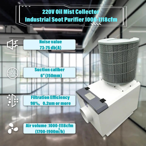 Industrial Oil Mist Collector For CNC Machines With High Capacity Filtration And Soot Purifier, oil mist filter system 220V