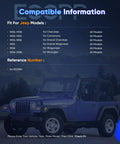 Jeep Wrangler in scenic setting with Beefed-Up Wheel Bearing and Hub Assembly for various Jeep models listed
