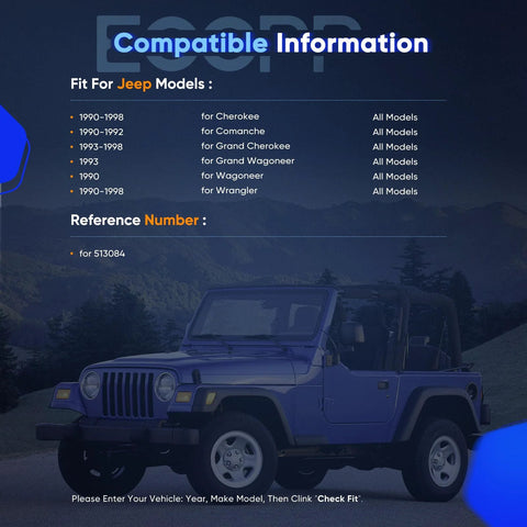 Jeep Wrangler in scenic setting with Beefed-Up Wheel Bearing and Hub Assembly for various Jeep models listed