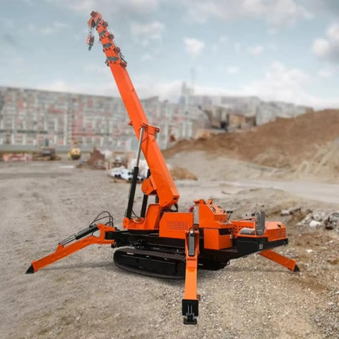 Compact Crawler Crane With Hydraulic Telescopic Boom For Narrow Access Construction And Industrial Installation on a job site.