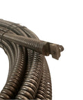 Close-up of Badass 11 16 Inch By 120 Foot Hollow Core Drain Cleaning Cable showing its steel construction and ends for effective use.