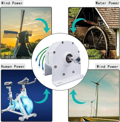 3 Phase Gearless Permanent Magnet Generator For Wind And Water Turbines Low RPM AC Alternator With Rectifier 48 Volts