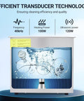 Digital Ultrasonic Cleaner 3.2L Tank With Heater And Timer For Jewelry Glasses Watches Dentures And Small Parts 40kHz Stainless Steel Cleaning Machine with glasses and watch in cleaning tank.
