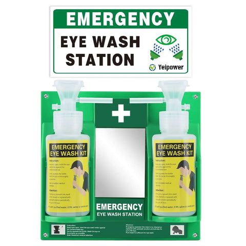 Portable Eyewash Station Kit OSHA Approved With Wall Mount And 16oz Empty Bottles For Emergency Eye Flush Easy Squeeze And Grab And Go Workplace Safety Gear Essentials