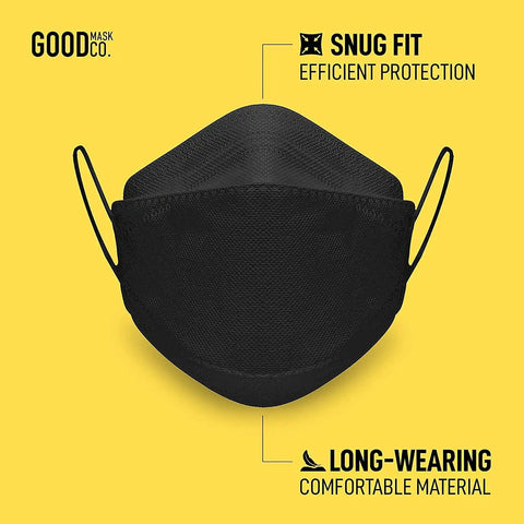 KN95 Face Mask Disposable Folding For All Day Comfy 95 Percent Filtration Black Bulk 25 Pack With Elastic Ear Loops And Breathable Face Fitting Design For Everyday Use