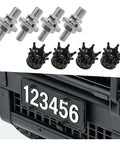 Fresh Swag Heavy Duty Bling License Plate Screw Kit With Rhinestone Diamond Crown Bolts Upgraded Aluminum Alloy Hardware, black crown bolts and screws.