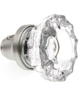 Mortise Style Fluted Glass Door Knobs, 2 Inch Diameter, Satin Nickel Finish, Replacement for Interior Doors, side view