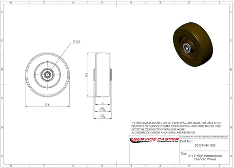 Heavy Duty Caster Wheel Built Like A Tank For Rough Jobs rolls large loads with half inch bore and phenolic material.