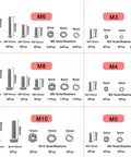 Metric Bolt Assortment Kit 244 Pieces Stainless Steel 304 M3 M4 M5 M6 M8 M10 Hex Bolts And Nuts Set With Size Labels
