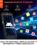 Android 13 Pistol Grip Barcode Scanner With Wi Fi 6 Handheld Mobile Computer 5.5 Inch Display featuring icons