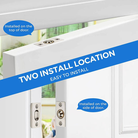 Interior Door Ball Catch Kit 4 Pack, Dual Adjustable Ball Bearing Latches With Stainless Steel Strike Plate installation view