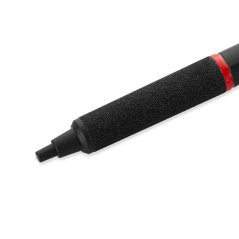 Pro Grade 0.5mm Mechanical Pencil With Brass Mechanism Cushioned Lead Built In Eraser Knurled Non Slip Grip Matte Black Finish A True Workhorse For Crisp Lines Precision Writing And Sketching, close-up grip