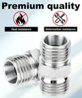2pcs M14 to M14 carbon steel hydraulic hose adapters, male threads, close-up view