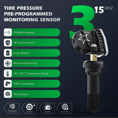 Pre Programmed Tire Pressure Sensor Fits Buick Chevy Gmc Cadillac Suzuki Hummer Ready To Bolt On monitoring sensor with detailed features.