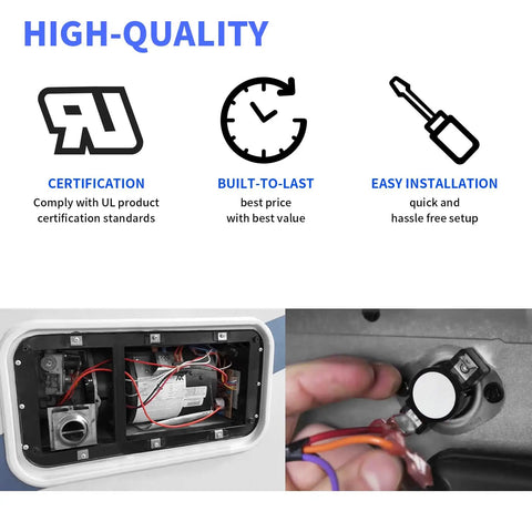 Hand installing RV Furnace Limit Switch Replacement 190F High Temp Switch For Atwood Hydro Flame Dometic Heaters 31091 Compatible