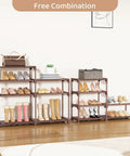 Boss 8 Tier Shoe Rack Organizer For Closet Entryway And Garage Brown Holds 26 To 32 Pairs Of Shoes And Boots With 15 Hooks