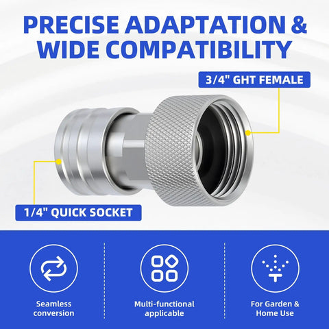 Garden Hose To Pressure Washer Adapter Three Quarter GHT To One Quarter Quick Connect For Pressure Washer Accessories in detail