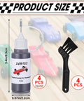 4 Pack Graphite Powder For Pinewood Derby Cars, 0.5oz Each With Needle Tip And Cleaning Brushes, dry lubricant for wheels