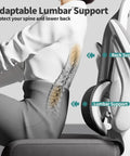 Ergonomic Mesh Office Chair With Adjustable Lumbar Support showing white finish and highlighted lumbar support features.