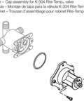 Illustration of Mixer Cap For Pressure Balance Half Inch Shower Valve GP77759 Rite Temp Compatible Temperature Limit Stop components