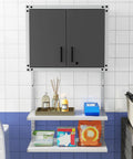 Heavy Duty Metal Wall Mounted Tool Cabinet With Lockable Doors And 3 Adjustable Shelves Hanging Storage Chest in kitchen