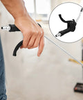 Heavy Duty 6 Piece Air Blow Gun Kit With Pistol Grip Handles, user holding air blow gun with elongated nozzle for quick cleaning.