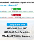 Compatibility guide for Four Pack 7 Inch Chrome Center Hub Caps For Ford F 150 1997 2003 And Expedition 1997 2002 Fits 14mm Lug Nuts Only Durable 5 Lug Steel Wheel Center Caps For Ford Trucks