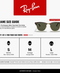 Frame size guide for Clubmaster Low Bridge Fit Square Sunglasses with G-15 Green Lenses, 55mm Tortoise on Gold Frame, Unisex Shades